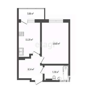 1-к квартира, вторичка, 44м2, 4/9 этаж