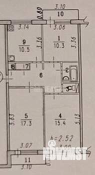 3-к квартира, вторичка, 68м2, 3/5 этаж