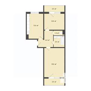 2-к квартира, строящийся дом, 55м2, 3/10 этаж